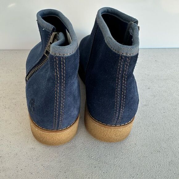 Timberland 6.5 Women's Navy Blue Suede Round Toe Paxton Hill Ankle Boots - Picture 6 of 8